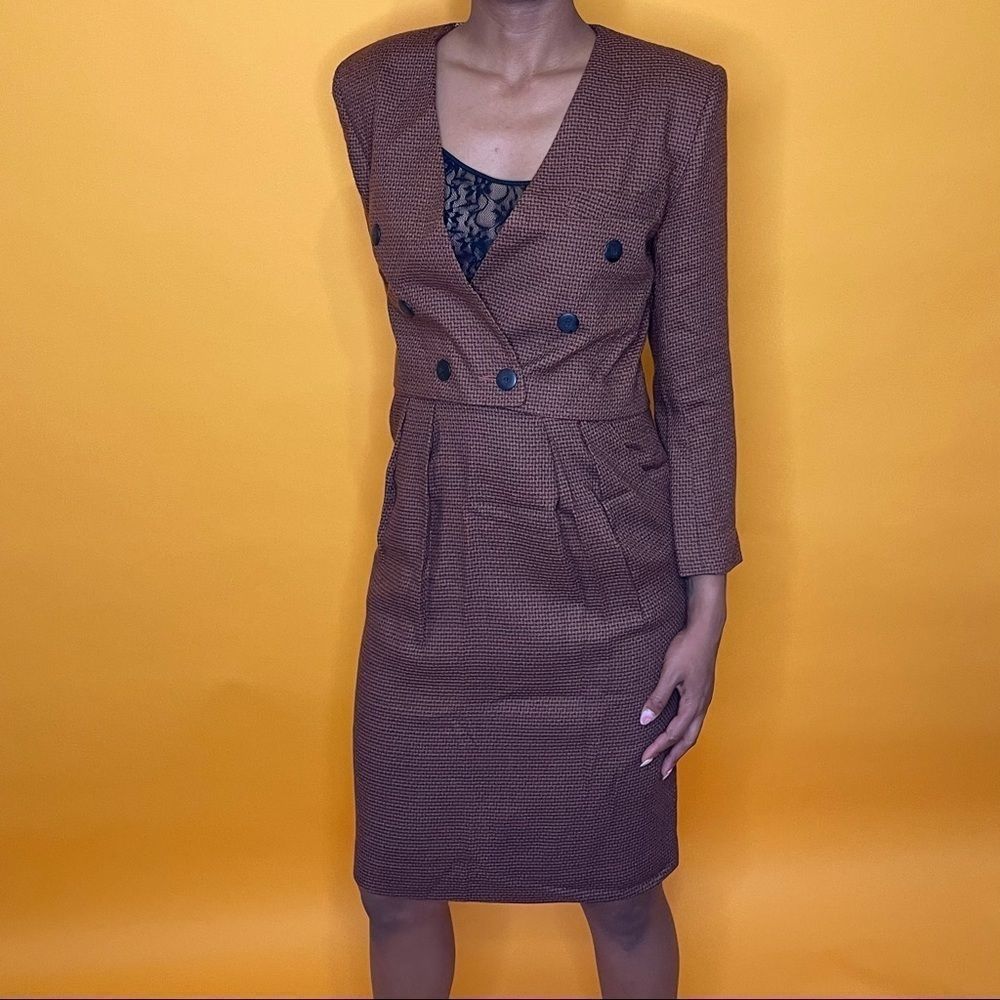 NWT Vintage brown dress suit sz 8